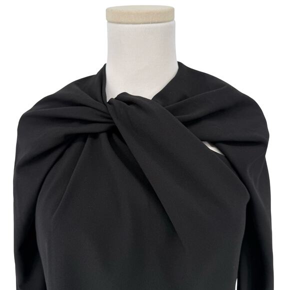 Zara Black Stretch Ponte Professional Top Women's L Cutout Long Sleeve - Picture 2 of 6